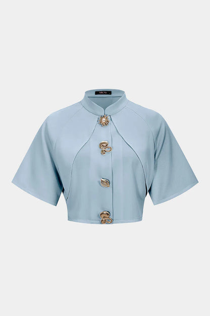 Slim fit blazer met metallic textuur