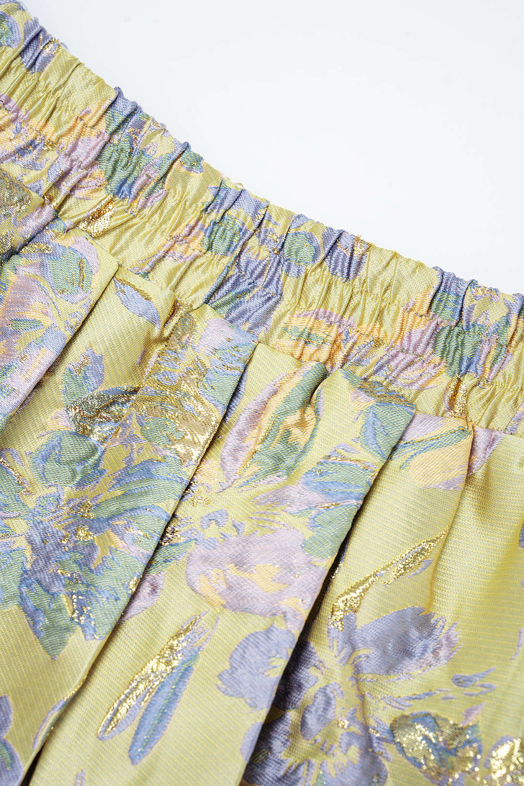 Bloemenprint jacquard rok met smokwerk