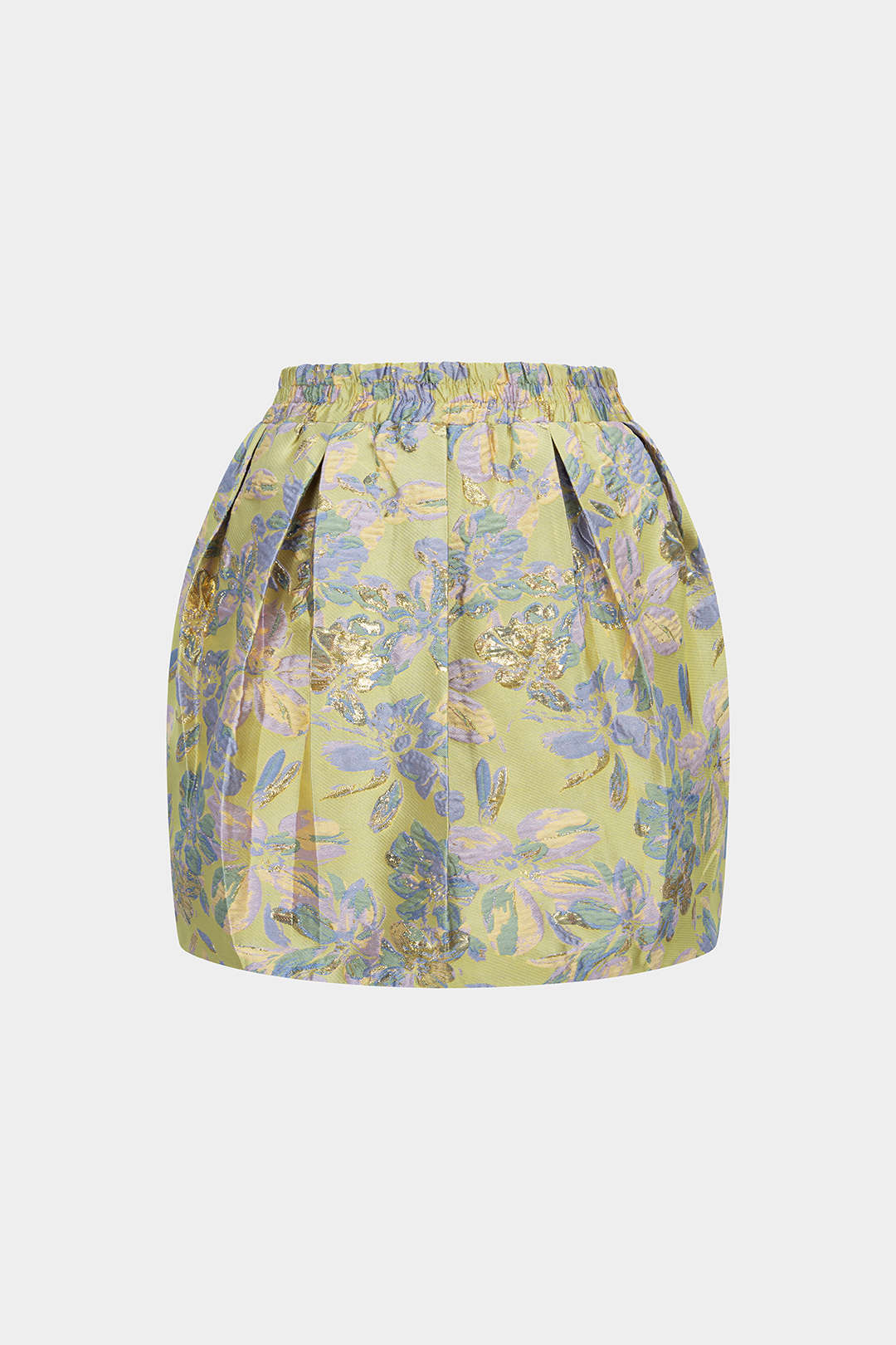 Bloemenprint jacquard rok met smokwerk