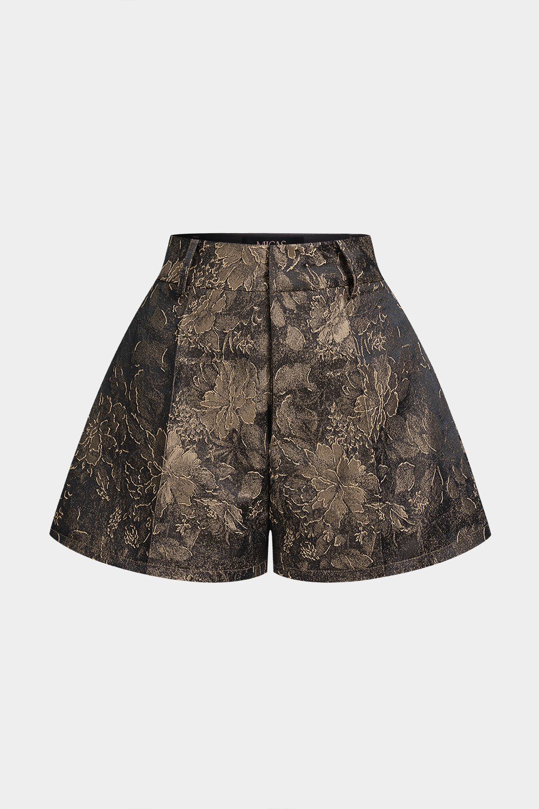Jacquard short met wijde pijpen en zakken