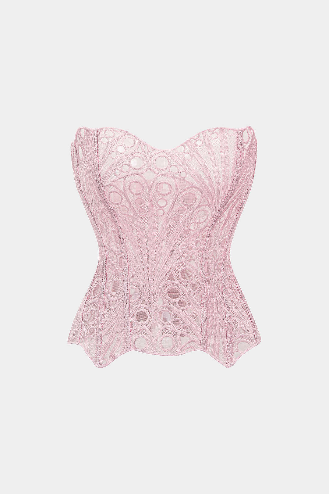 Bloemenprint jacquard strapless top