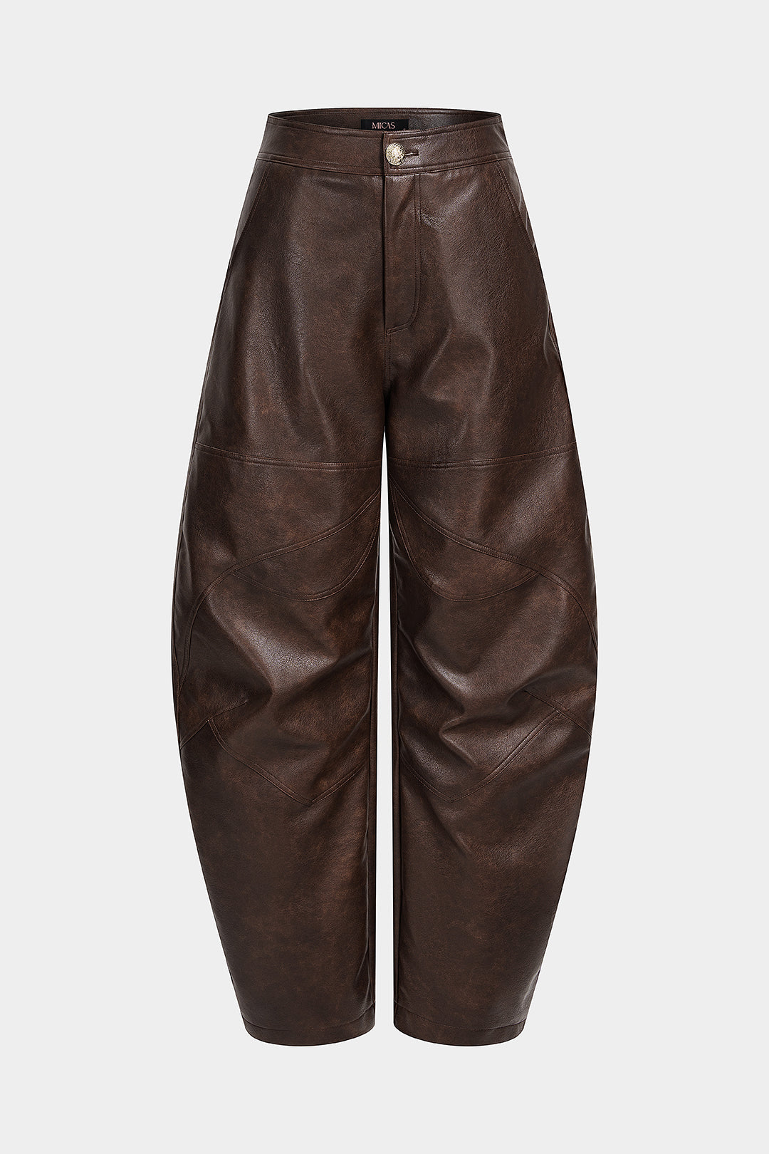 Leren-look broek met zakken