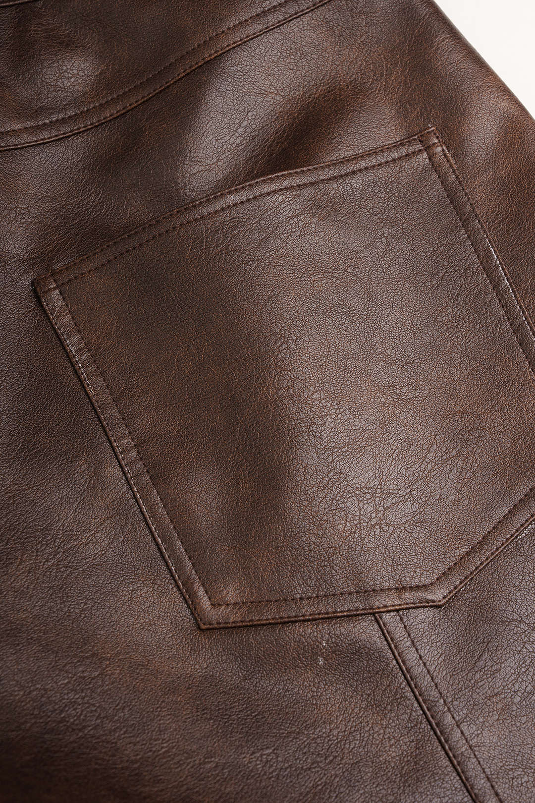 Leren-look broek met zakken