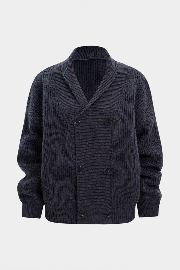 Gebreid vest met dubbele knopenrij
