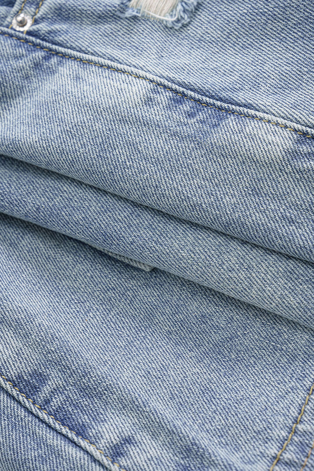 Noor - Denim patchwork rok met hoge taille