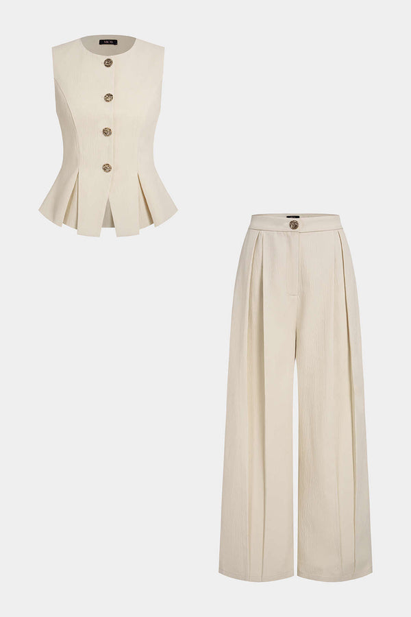 Metallic set met gilet en broek