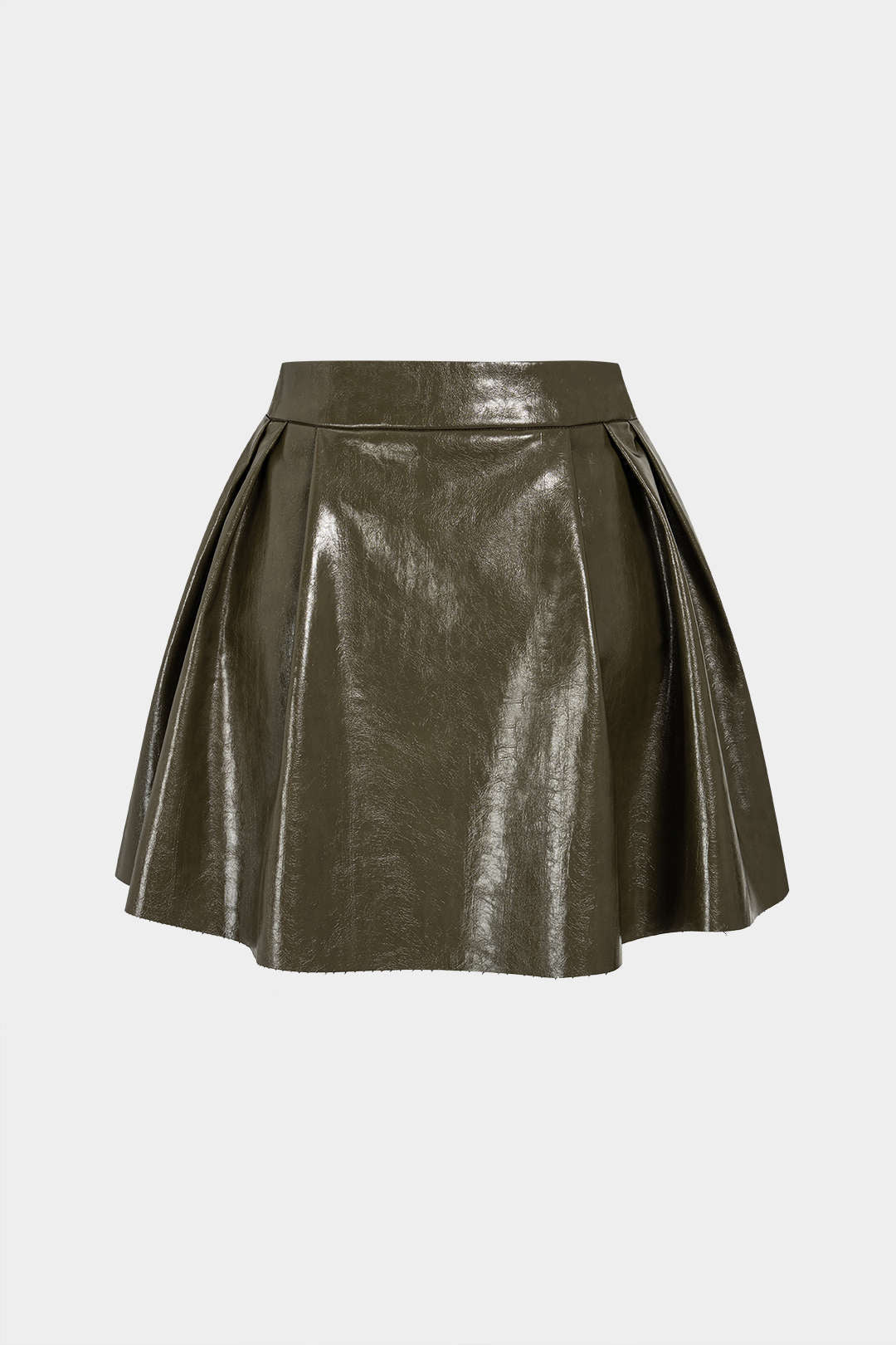 Leren-look minirok met rits