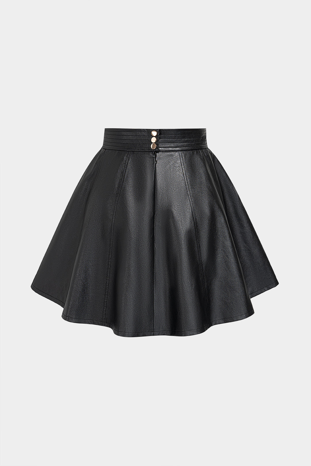 Ayla - Leren-look minirok met ruches