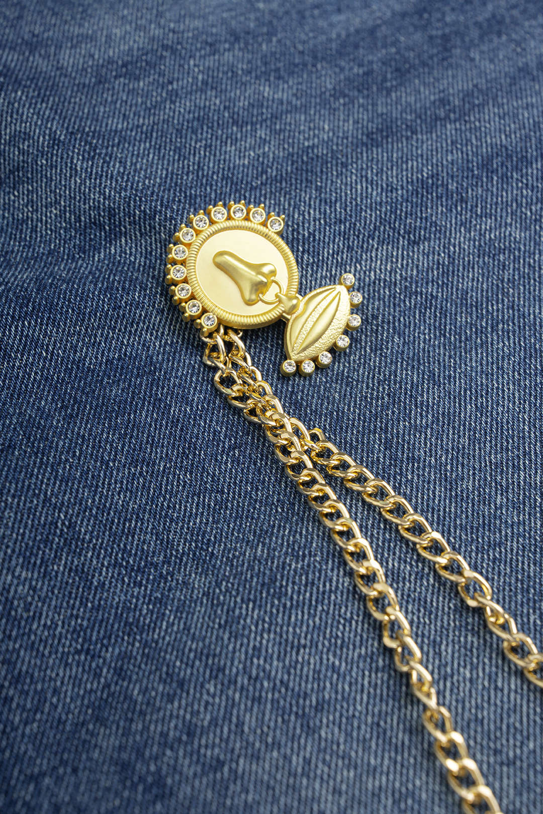 Dana - Metallic jeans met wijde pijpen