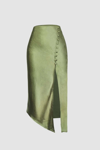Rok met asymmetrische zoom en splitknopen