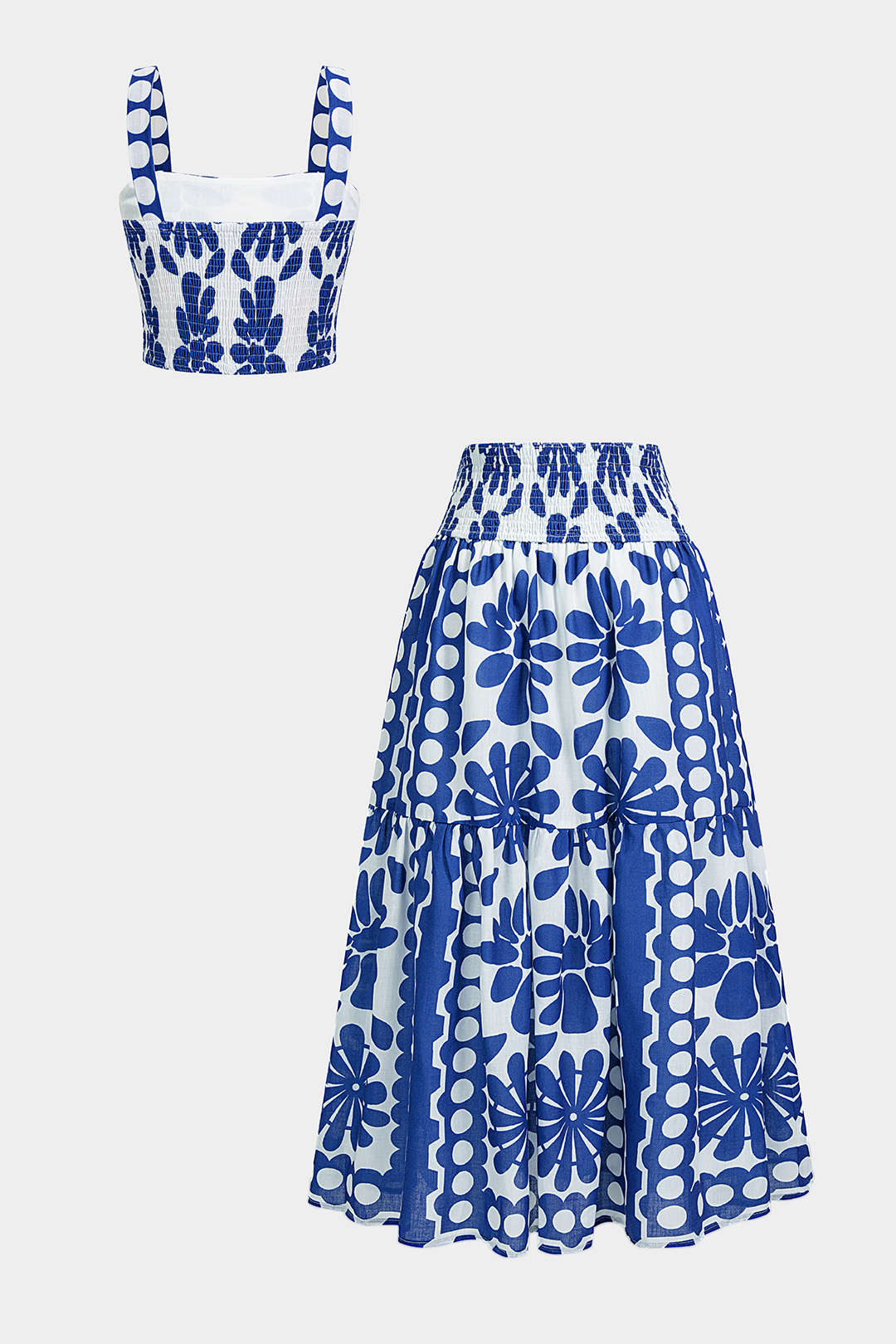 Iris - Bloemenprint set met top en rok