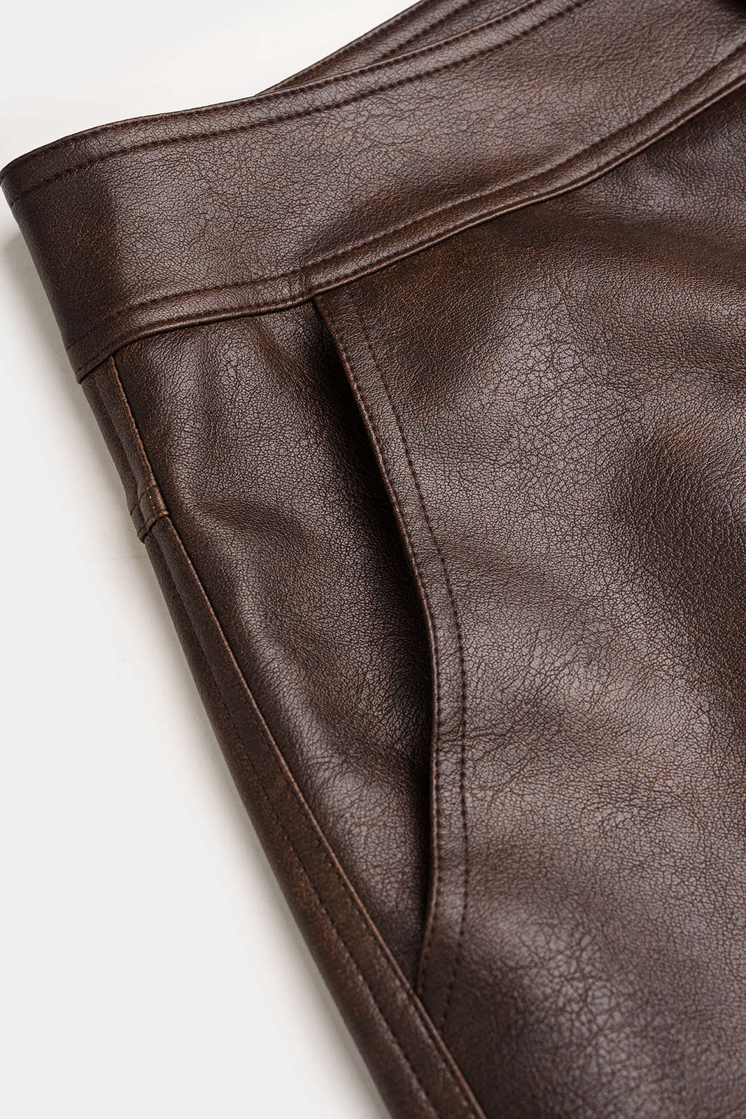 Leren-look broek met zakken
