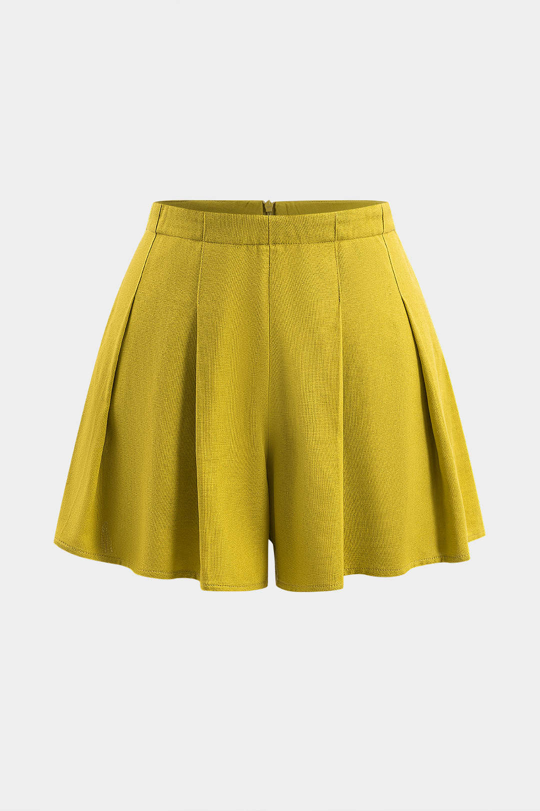 Linnen geplooide short met rits