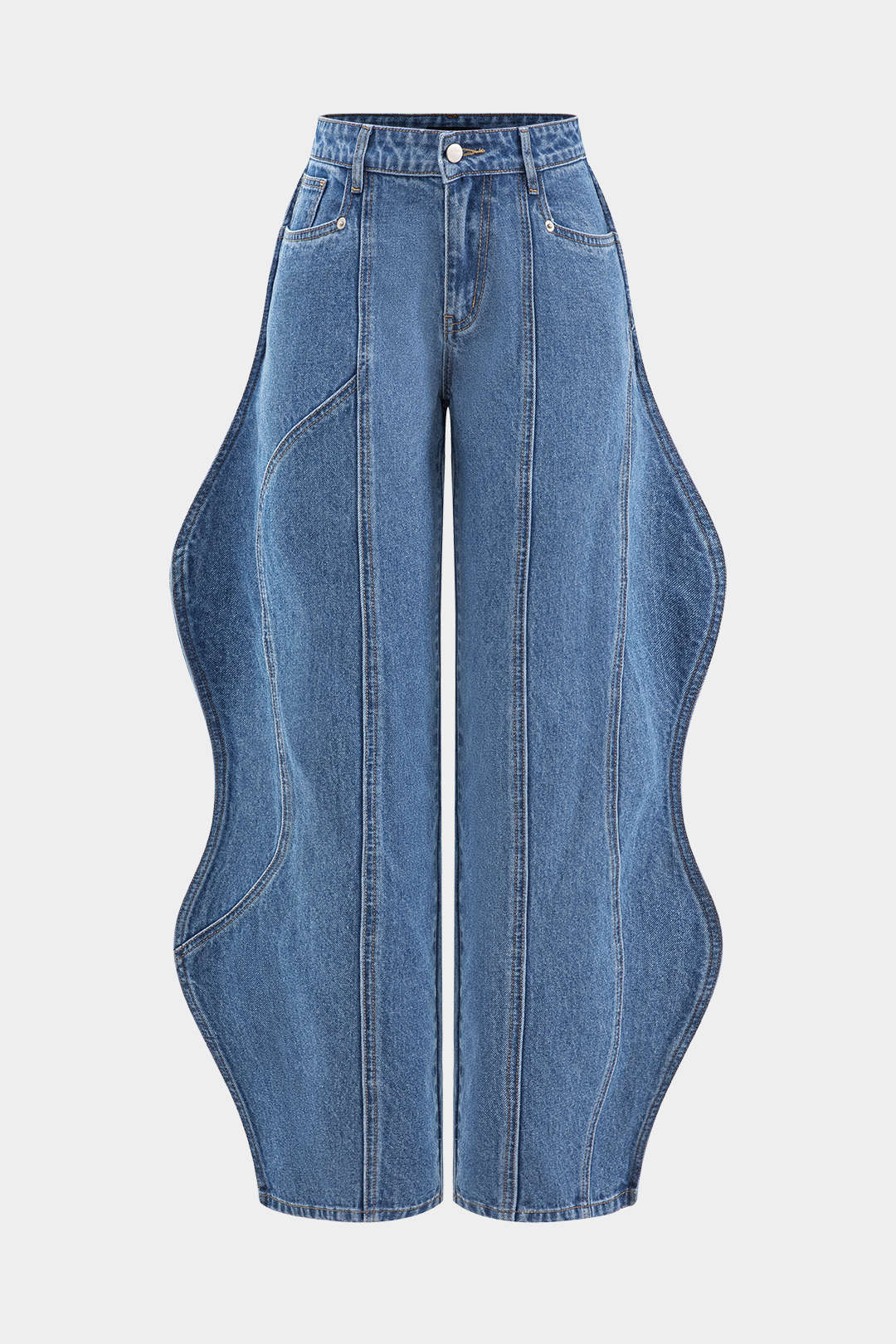 Jeans met hoge taille en ballonmodel
