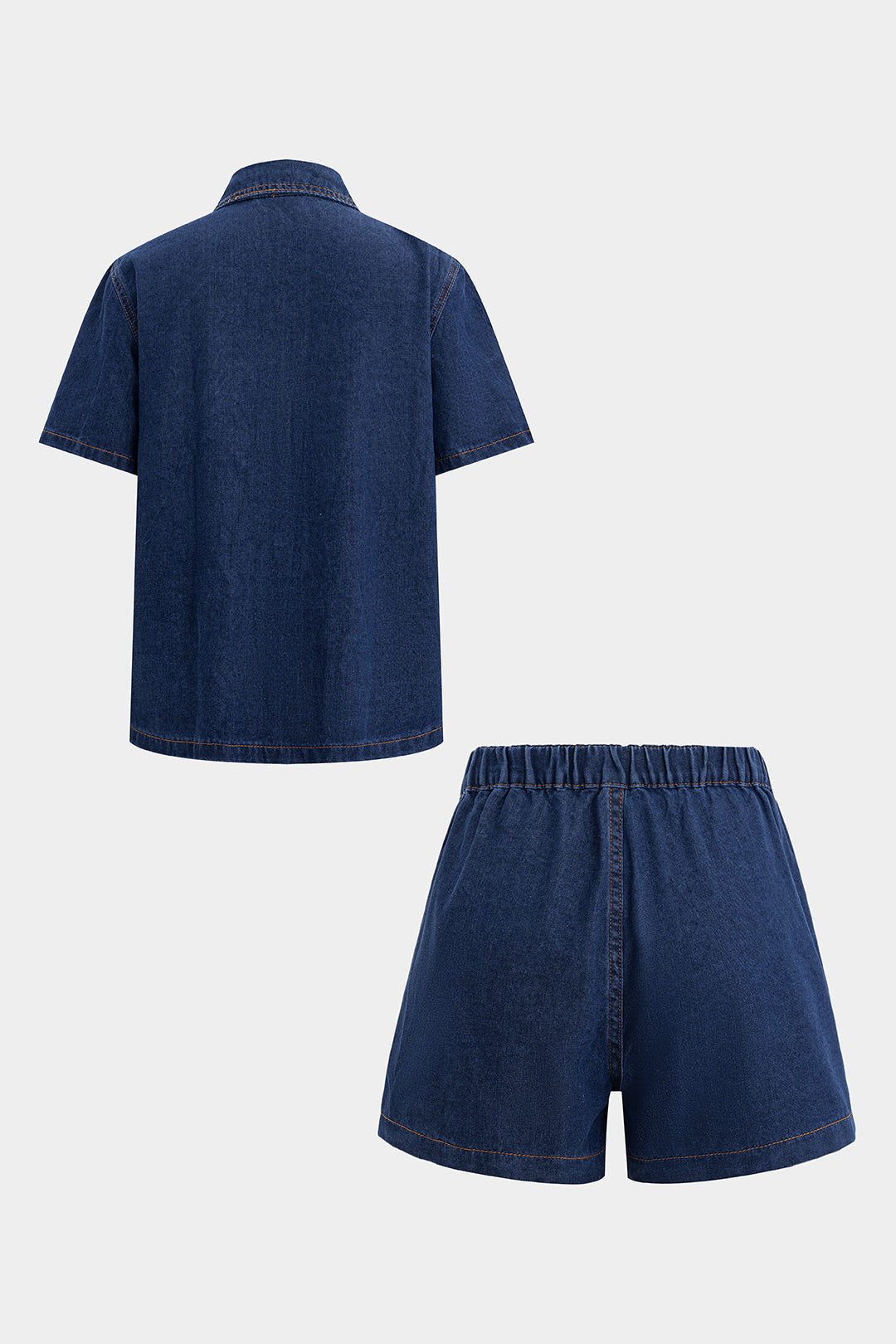 Denim set met blouse en short