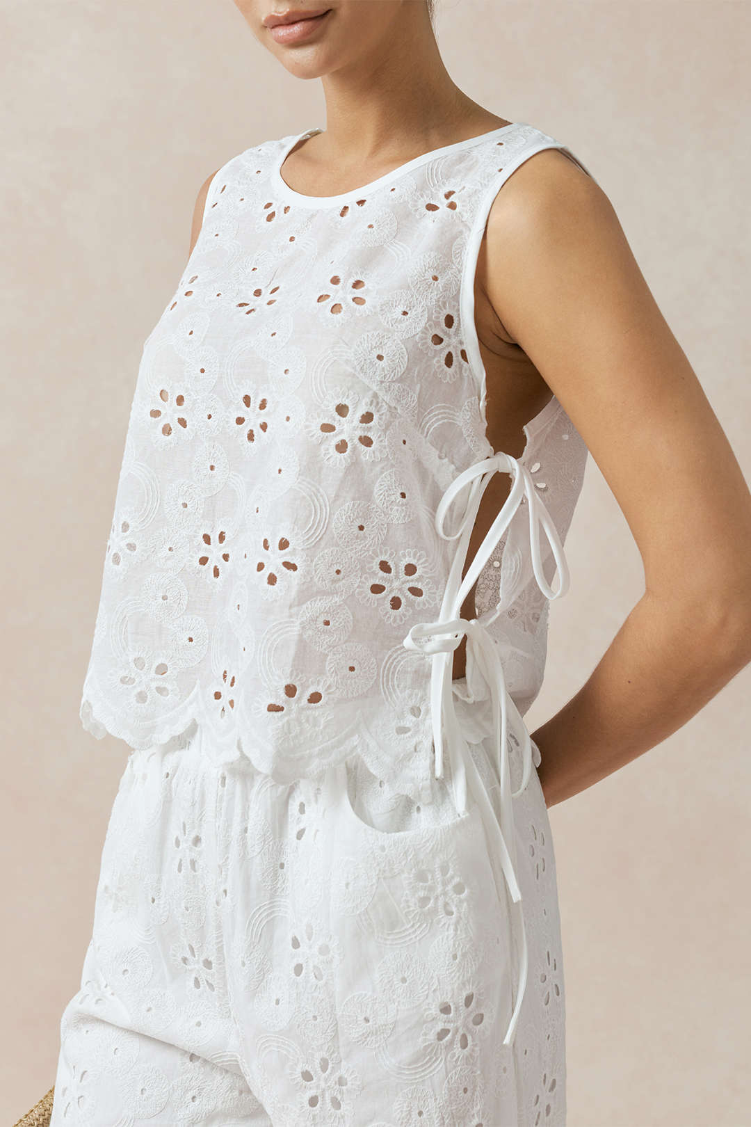Jacquard set met tanktop en broek