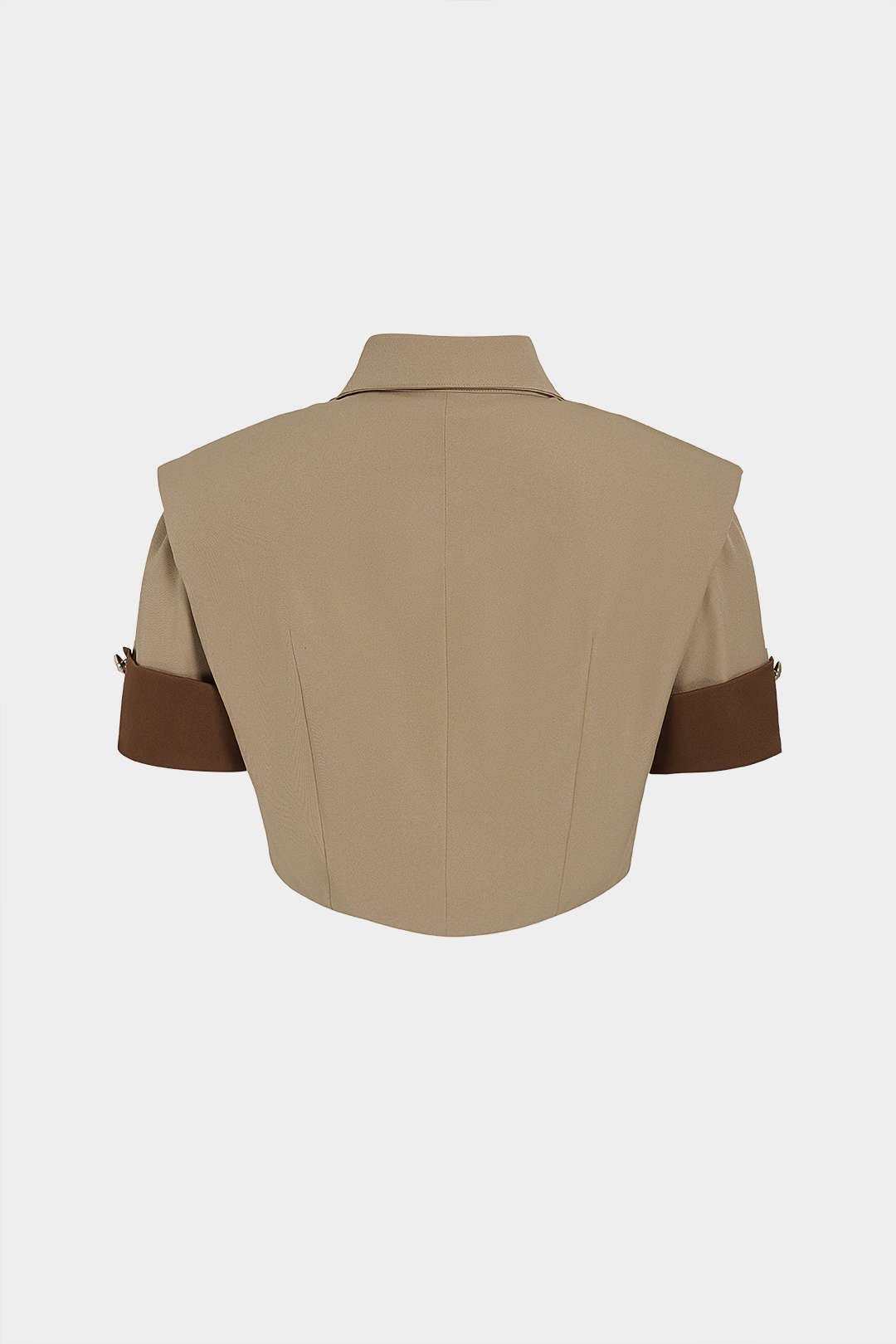 Metallic blouse met revers, knoopjes en korte mouwen