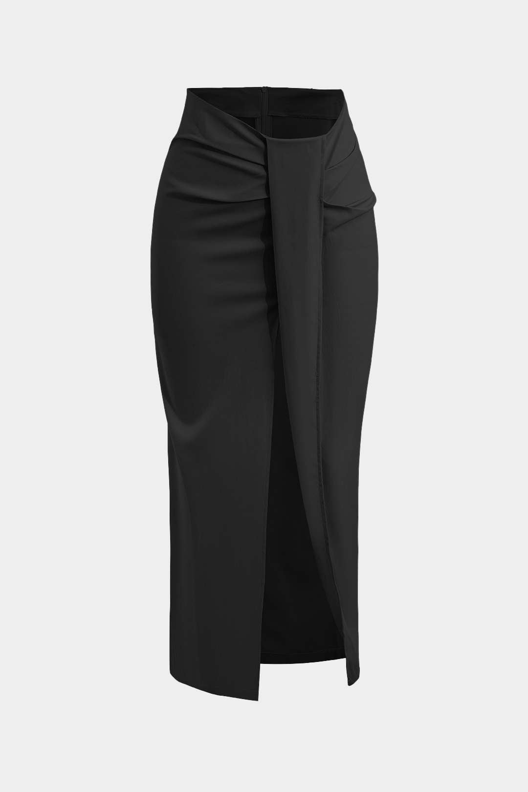 Effen rok met gedraaid detail en knoopdetail