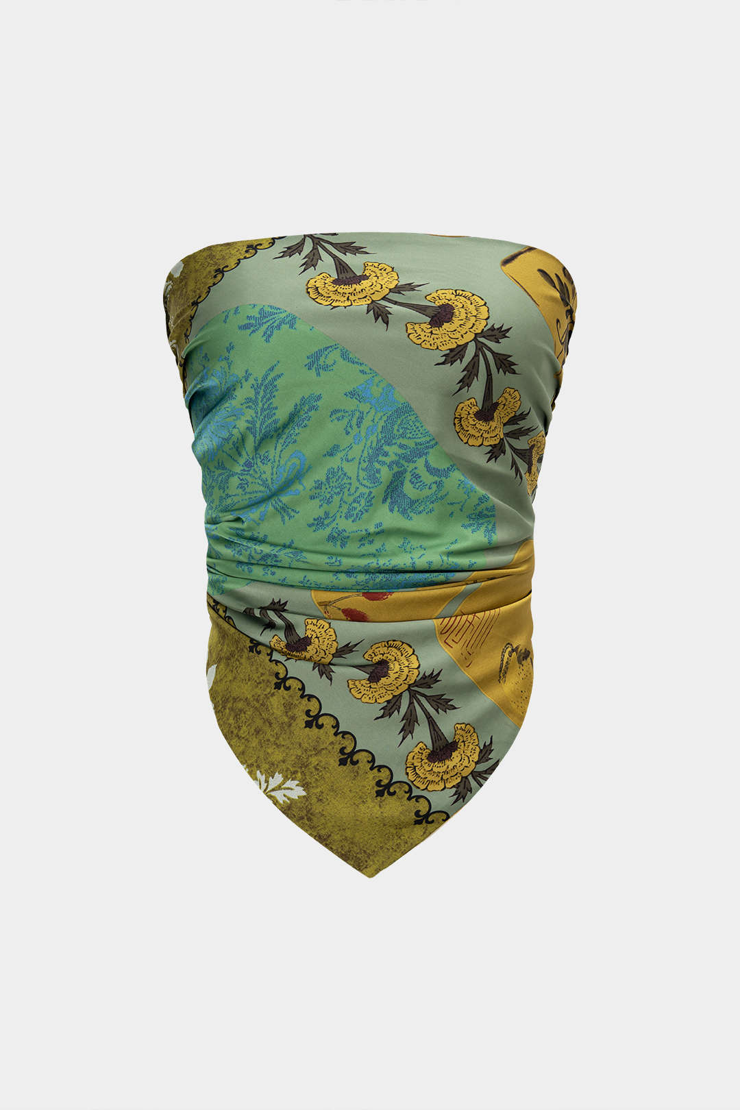 Satijnen strapless top met strik