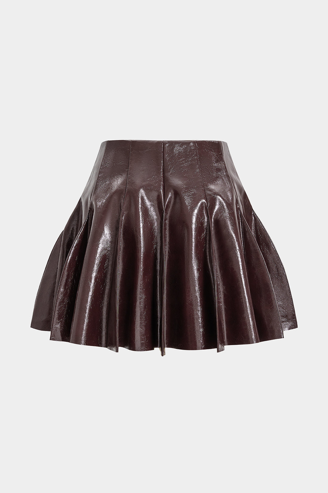 Leren-look geplooide rok