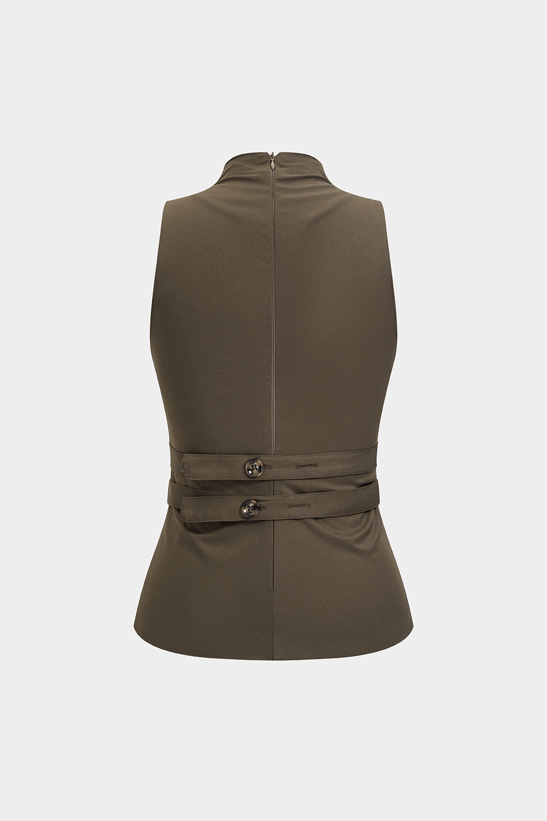 Gilet met opstaande kraag, knoopjes en rits