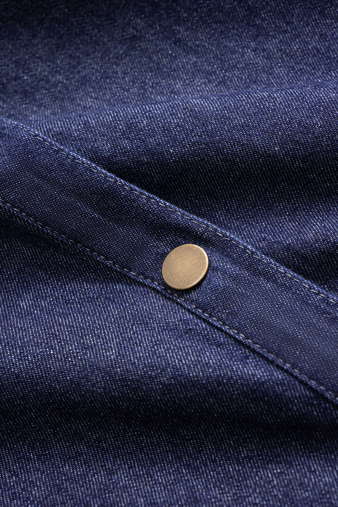 Denim blouse met strik, lange mouwen en pofmouwen