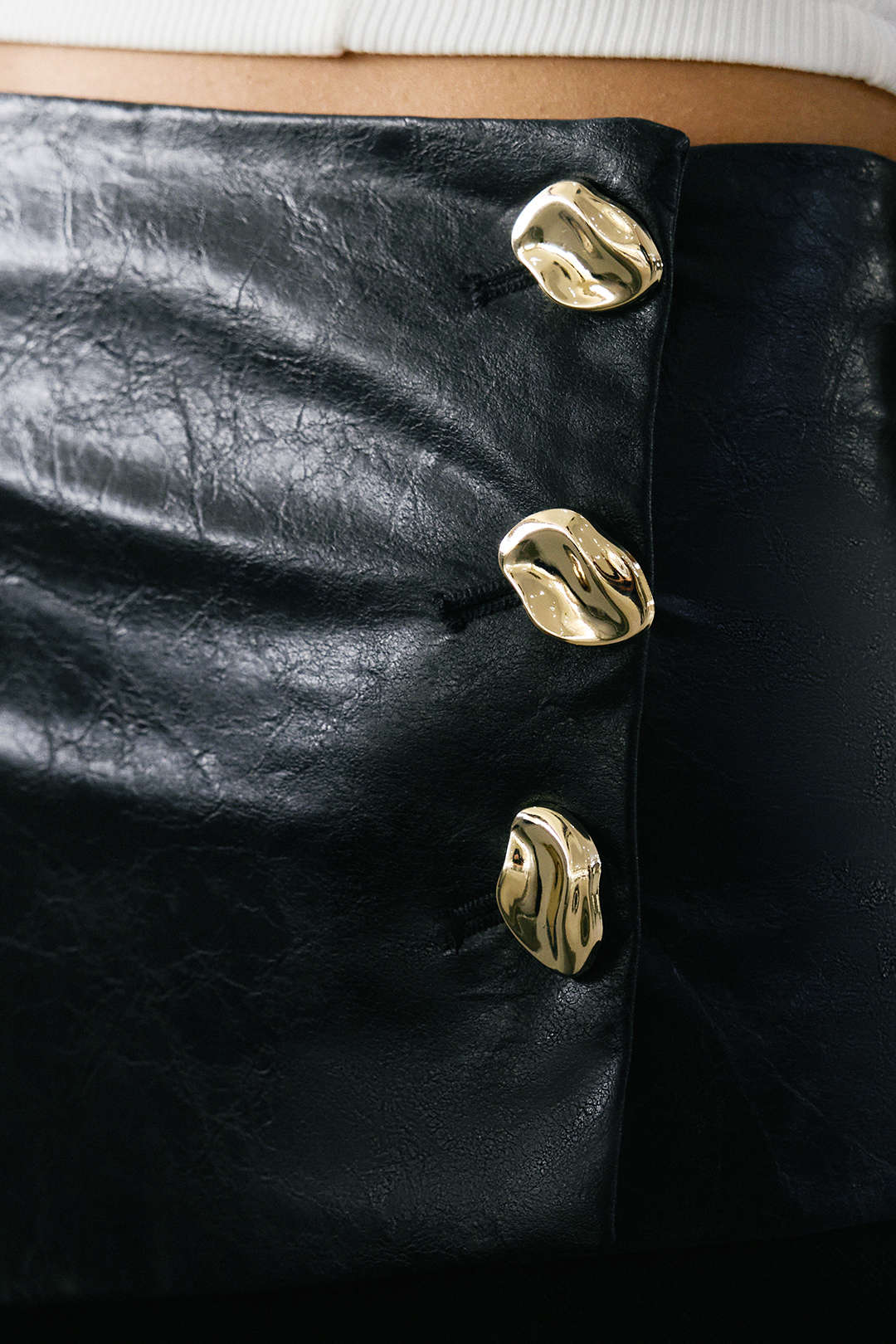 Leren-look metallic pantalon