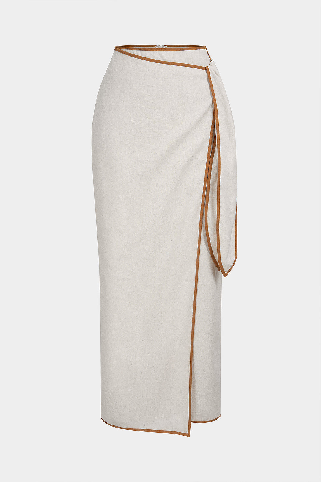 Linnen rok met knoopdetail