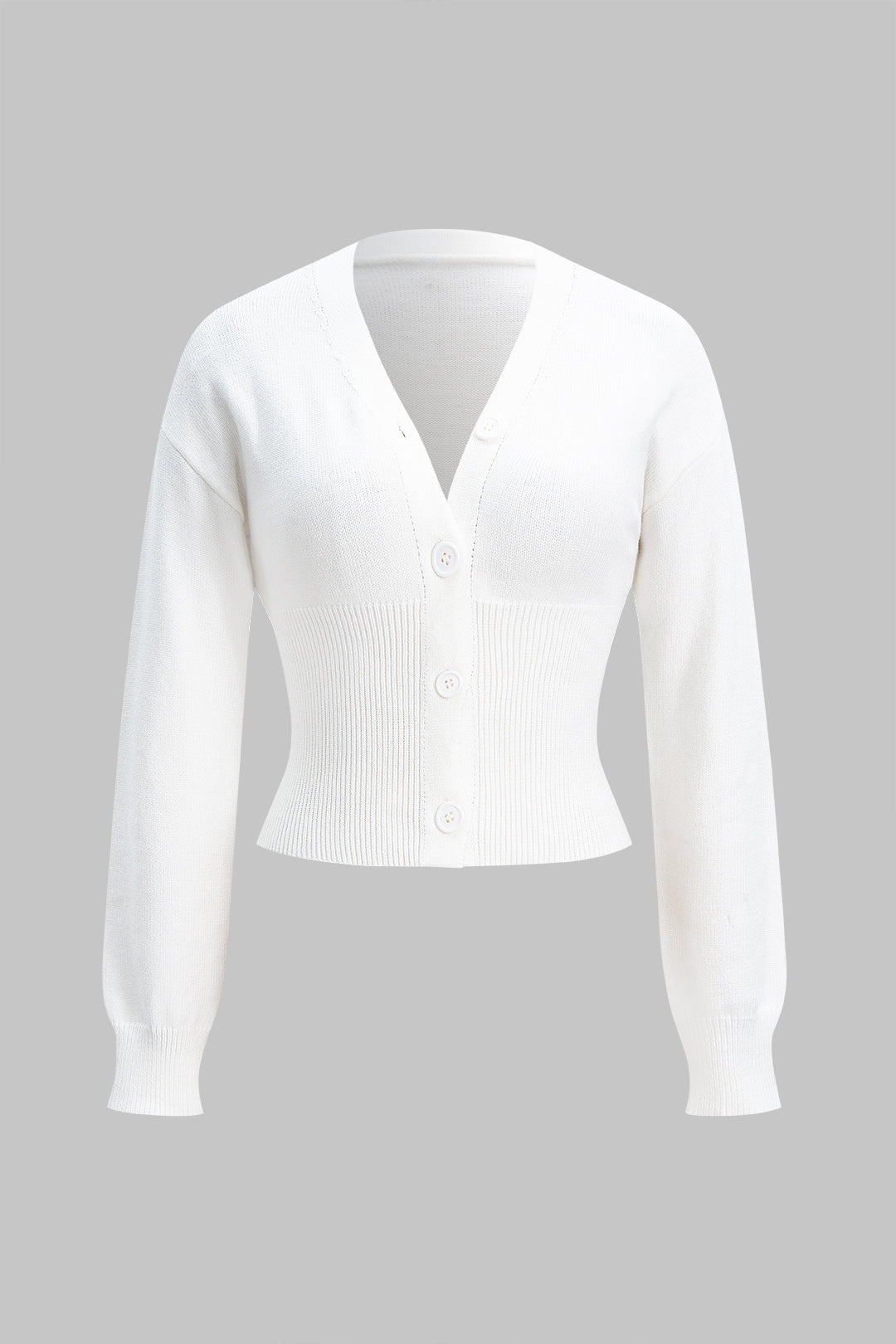 Gebreid vest met V-hals en knoopjes