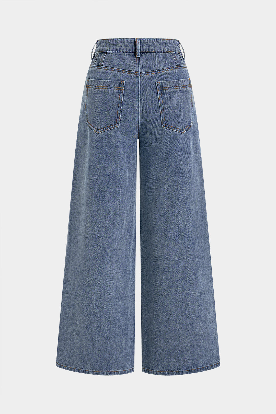 Isa - Metallic jeans met knoopjes en wijde pijpen