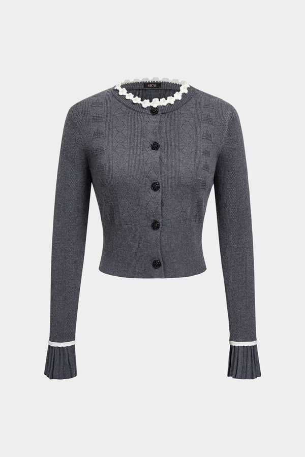 Rosa - Gebreid vest met knoopjes