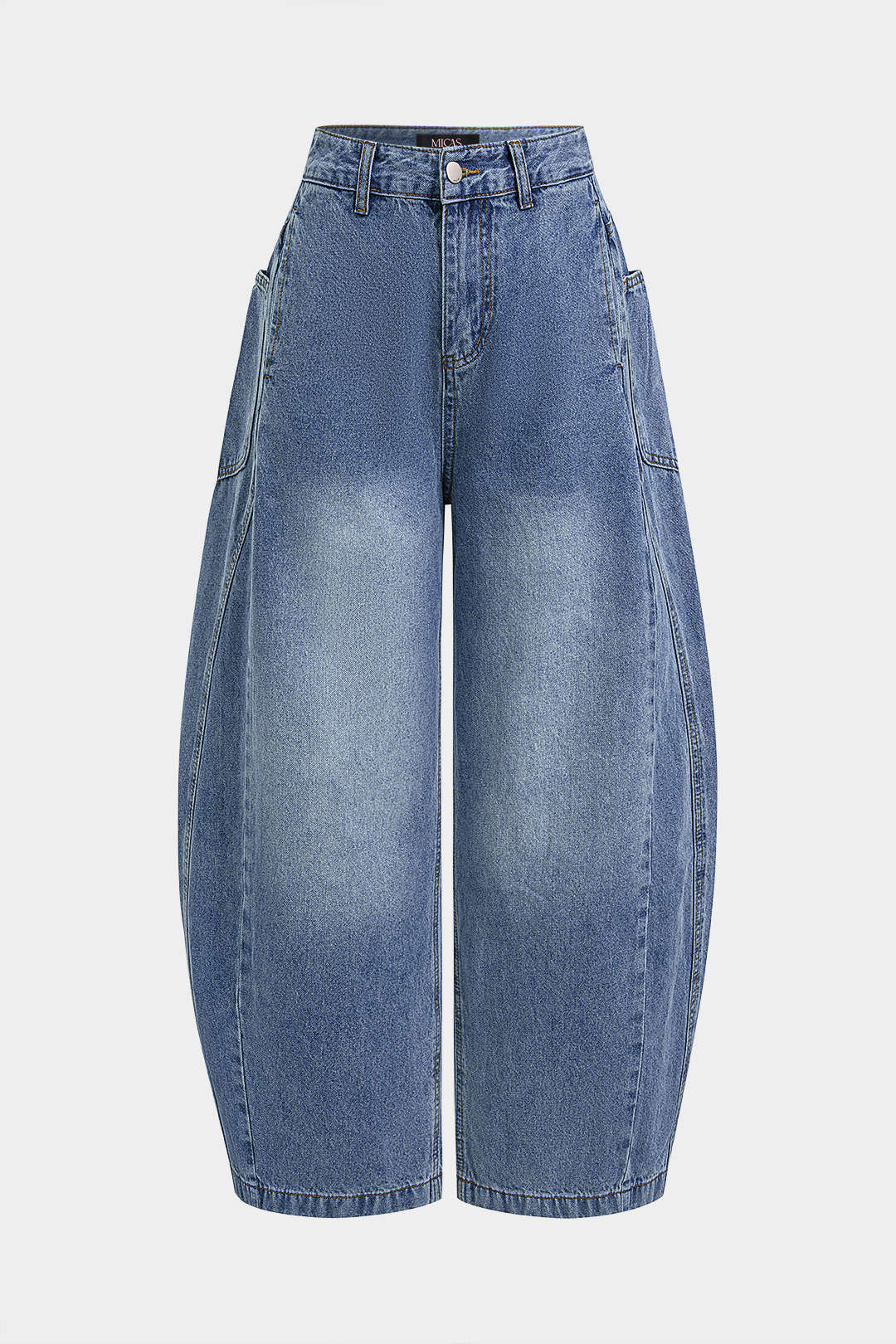 Denim item met zakken en wijde pijpen