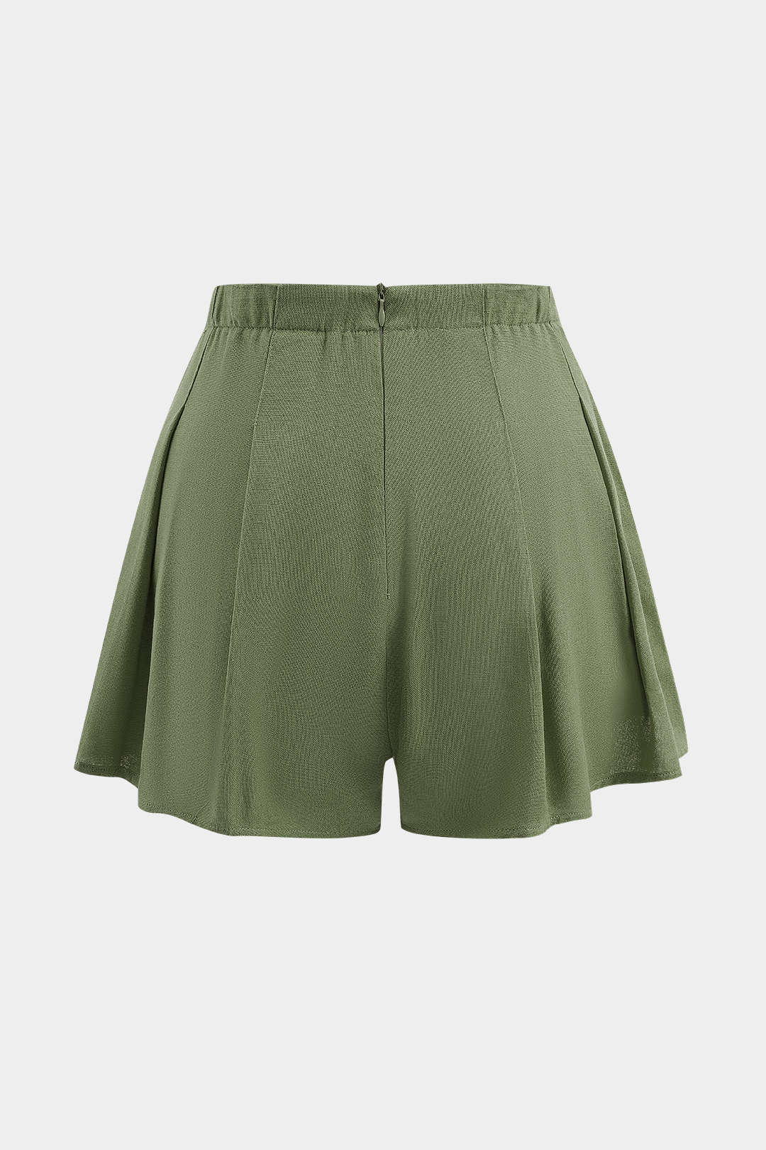 Linnen geplooide short met rits