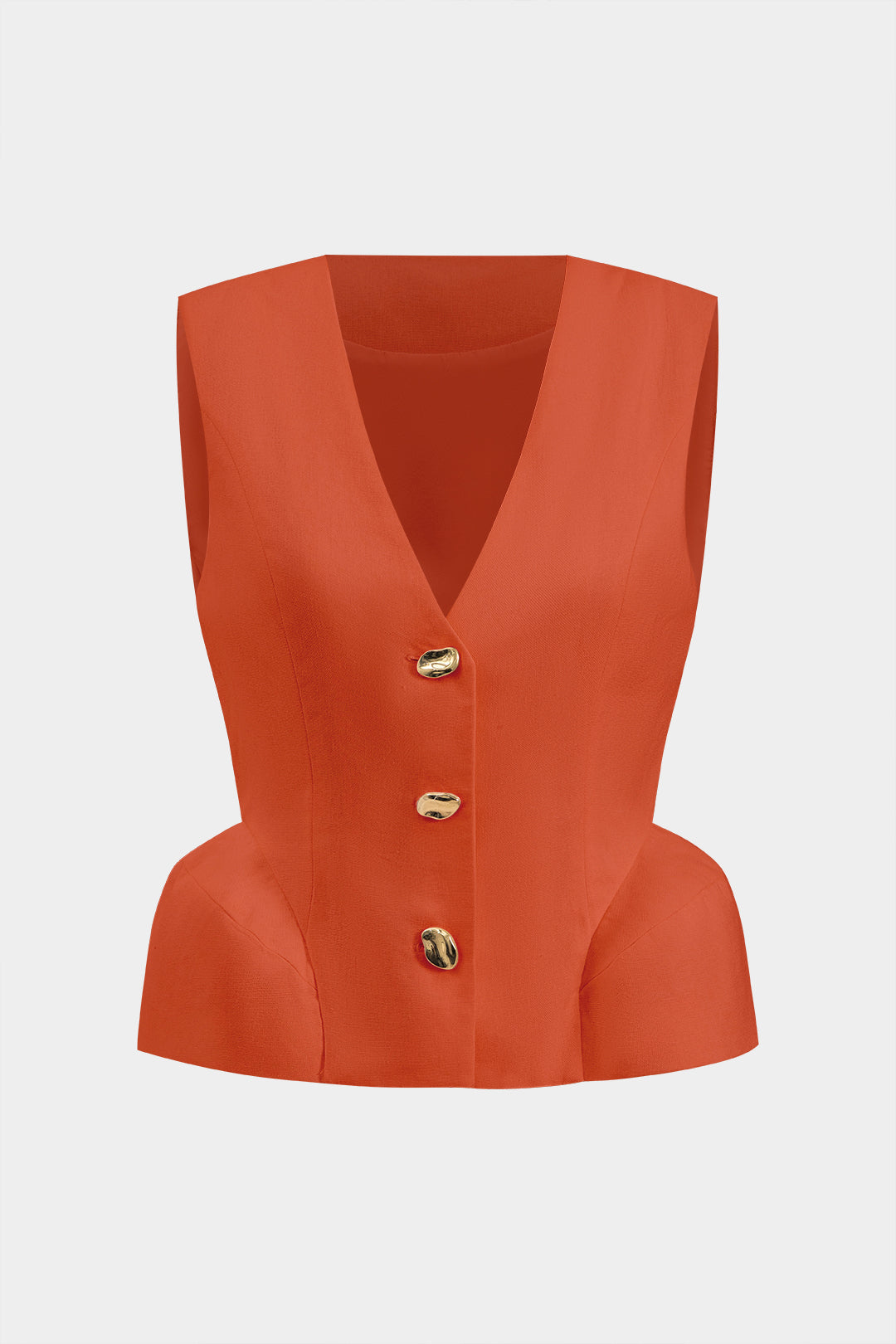 Linnen metallic tanktop met knoopjes