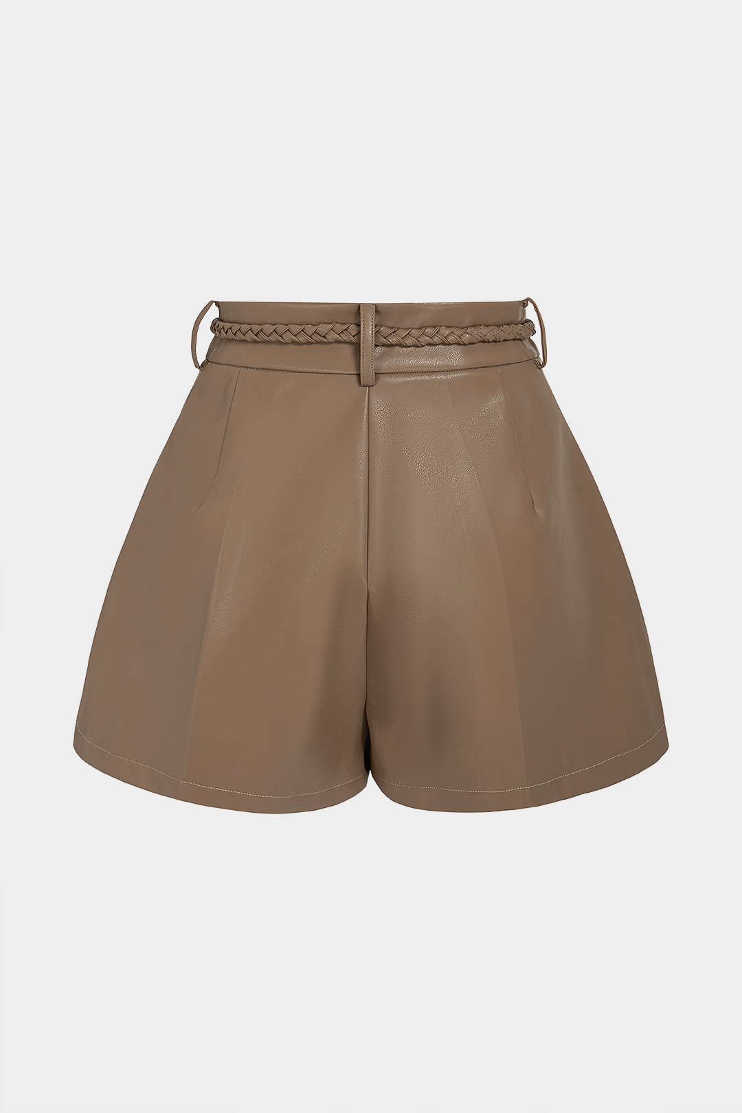 Leren-look short met strik