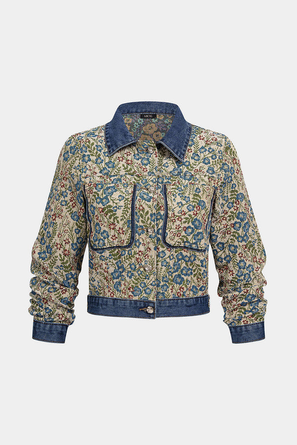 Bloemenprint jacquard jasje