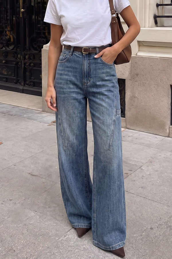 Uma - Jeans met hoge taille en wijde pijpen