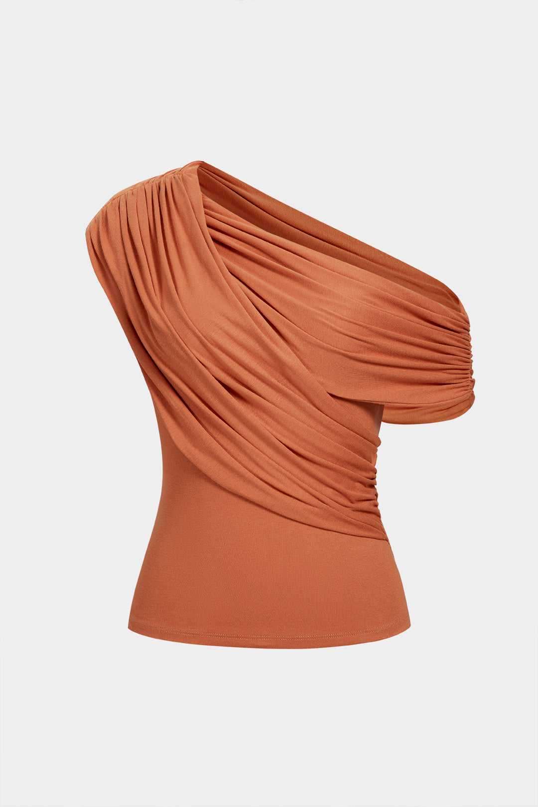Rosa - Asymmetrische tanktop met één schouder en ruches