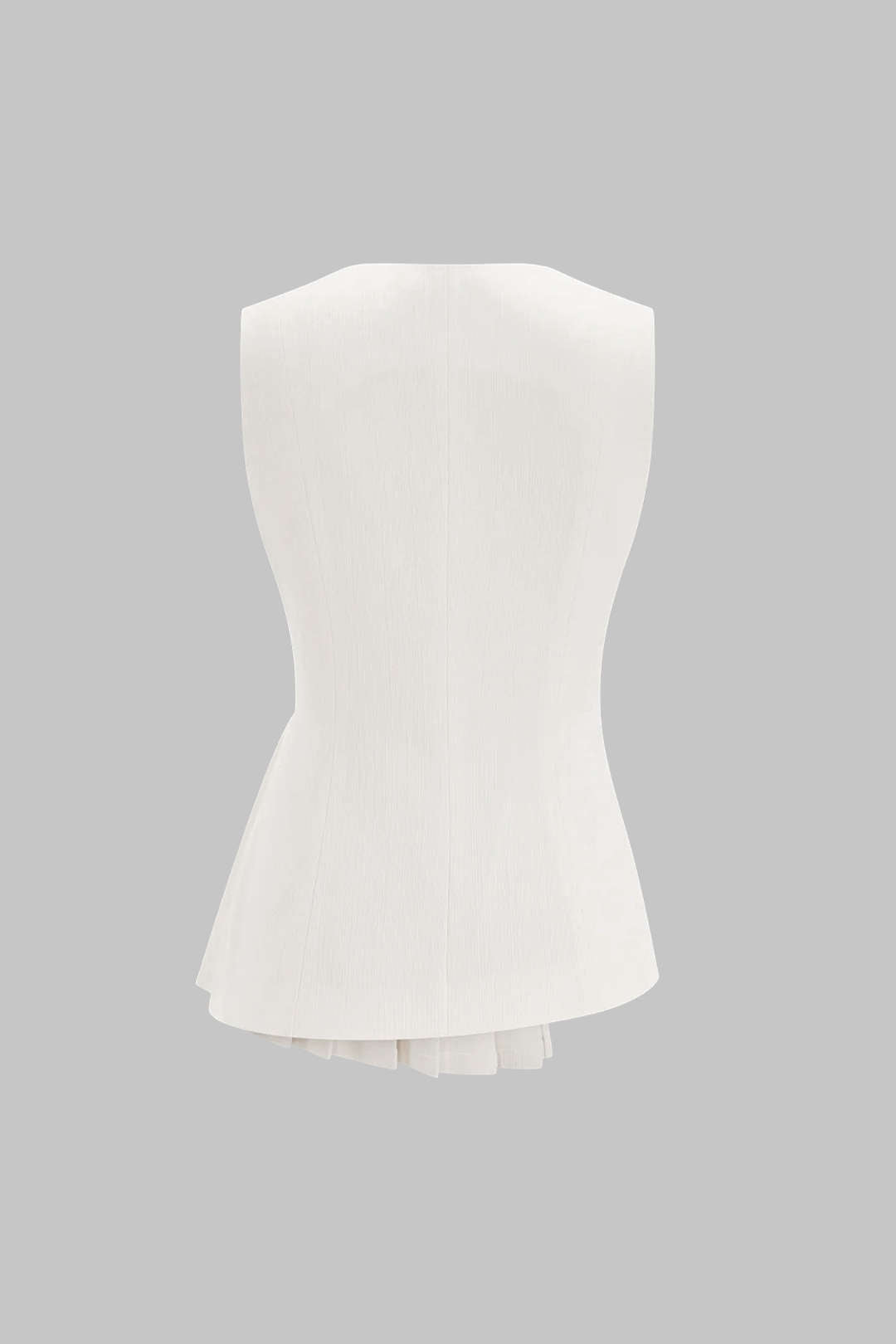 Metallic asymmetrisch gilet met V-hals en knoopjes