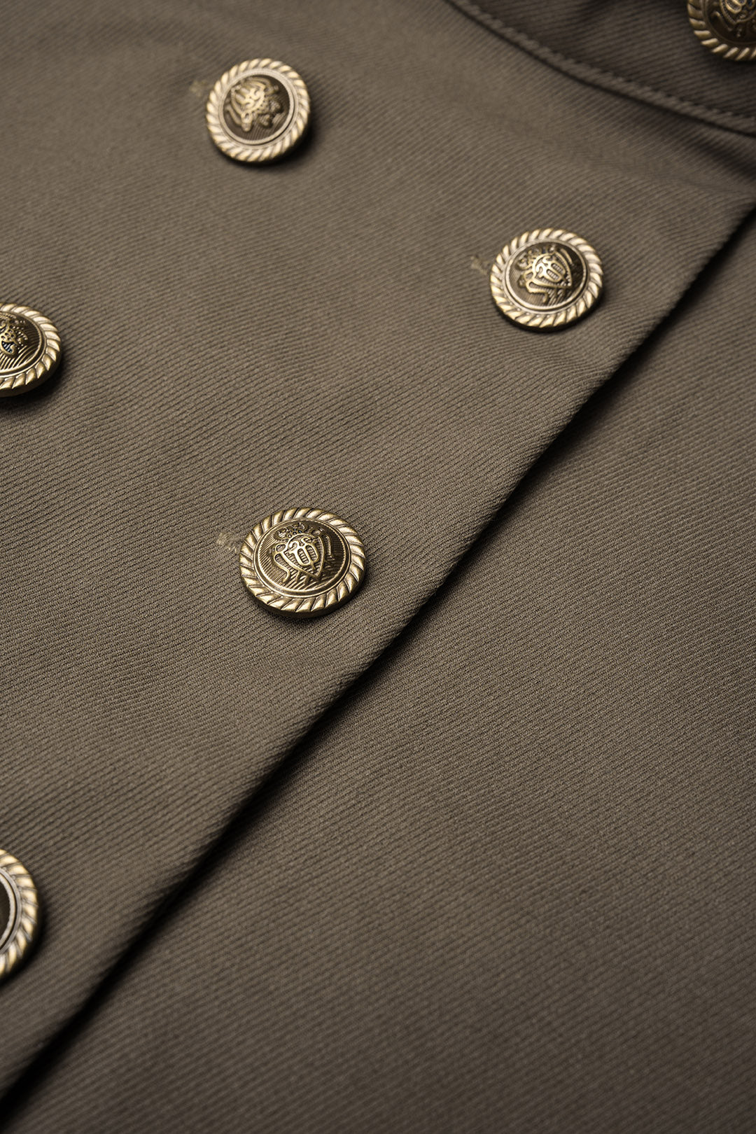 Cropped jasje met dubbele knopenrij en riem