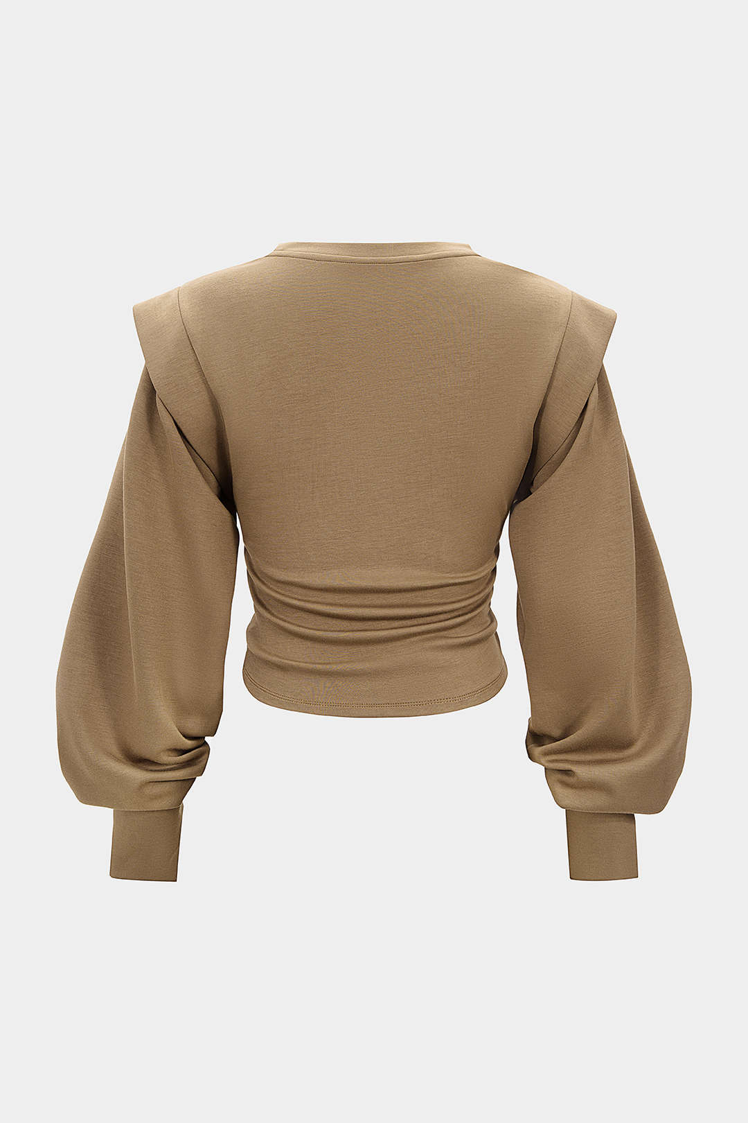 Sweater met ruches, ronde hals en lange mouwen