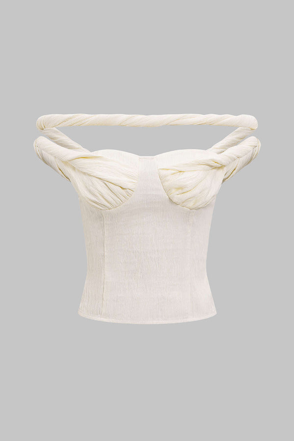 Tanktop met gedraaid detail, knoopdetail en rits