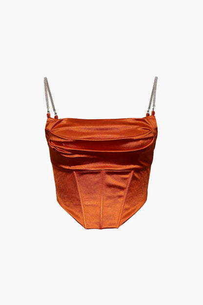Satijnen gedrapeerde korsettop