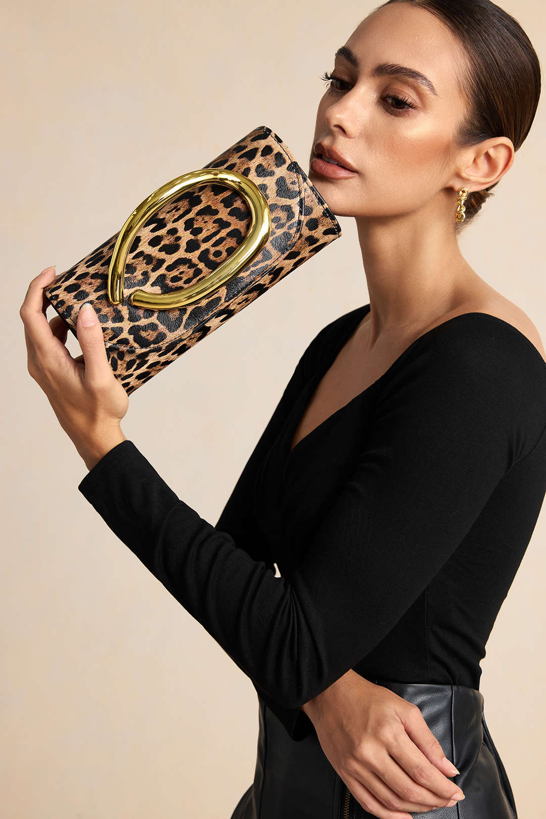 Metallic leren-look tas