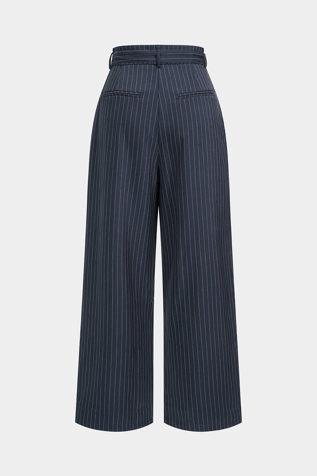 Gestreepte broek met riem en wijde pijpen