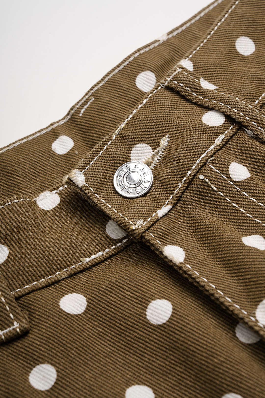 Gestipte broek met hoge taille en rechte pijp