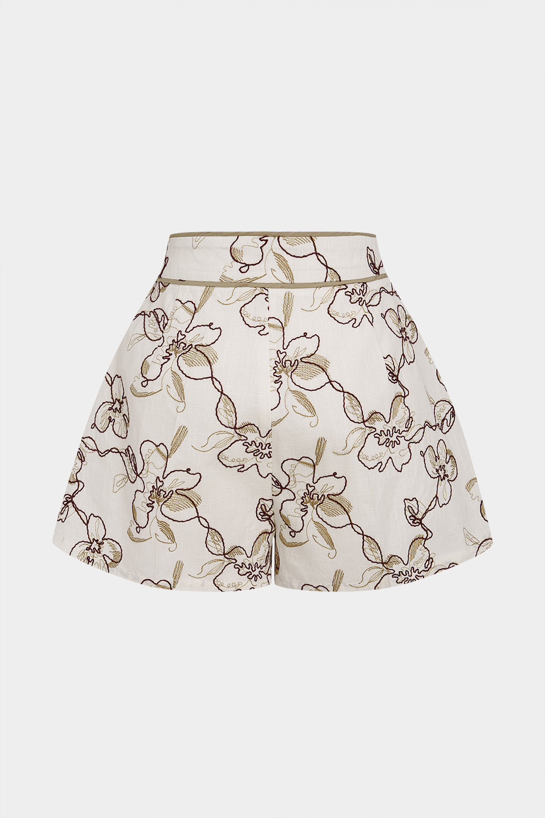 Bloemenprint short met wijde pijpen