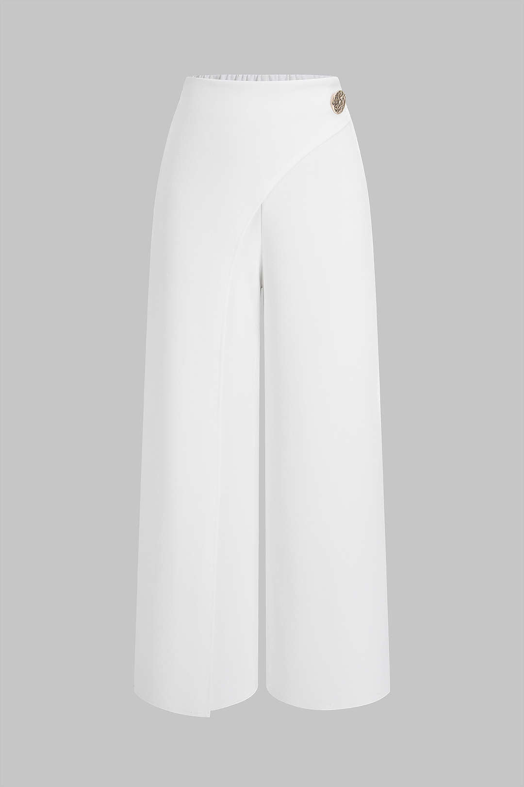 Metallic asymmetrische broek met rechte pijp