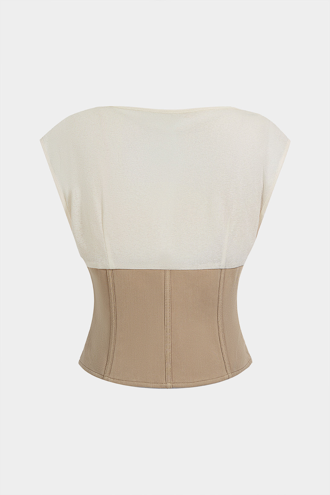 Tanktop met drapering en watervalhals