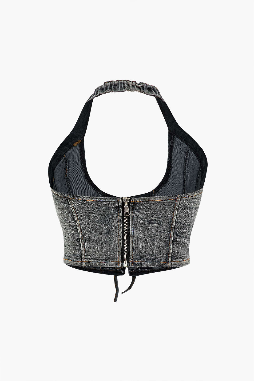 Denim minirok met halternek